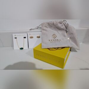 Kendra Scott Green and Gold Jewelry Set
